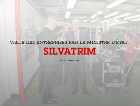 Vignette Silvatrim - 27 October 2011 - Visit to SILVATRIM - a group with locations on three contents who accelerated their international development in 2011-, Michel Roger is proceeding with a series of visits to industrial players in the Principality. For more than 50 years, SILVATRIM has developed expertise and skill in the manufacturing of car parts and building siding.SILVATRIM’s clientele is composed of top of the range automobile companies, with DAIMLER, BMW, LAND ROVER, etc being important clients.