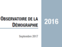 Couverture Observatoire Démographie 2016